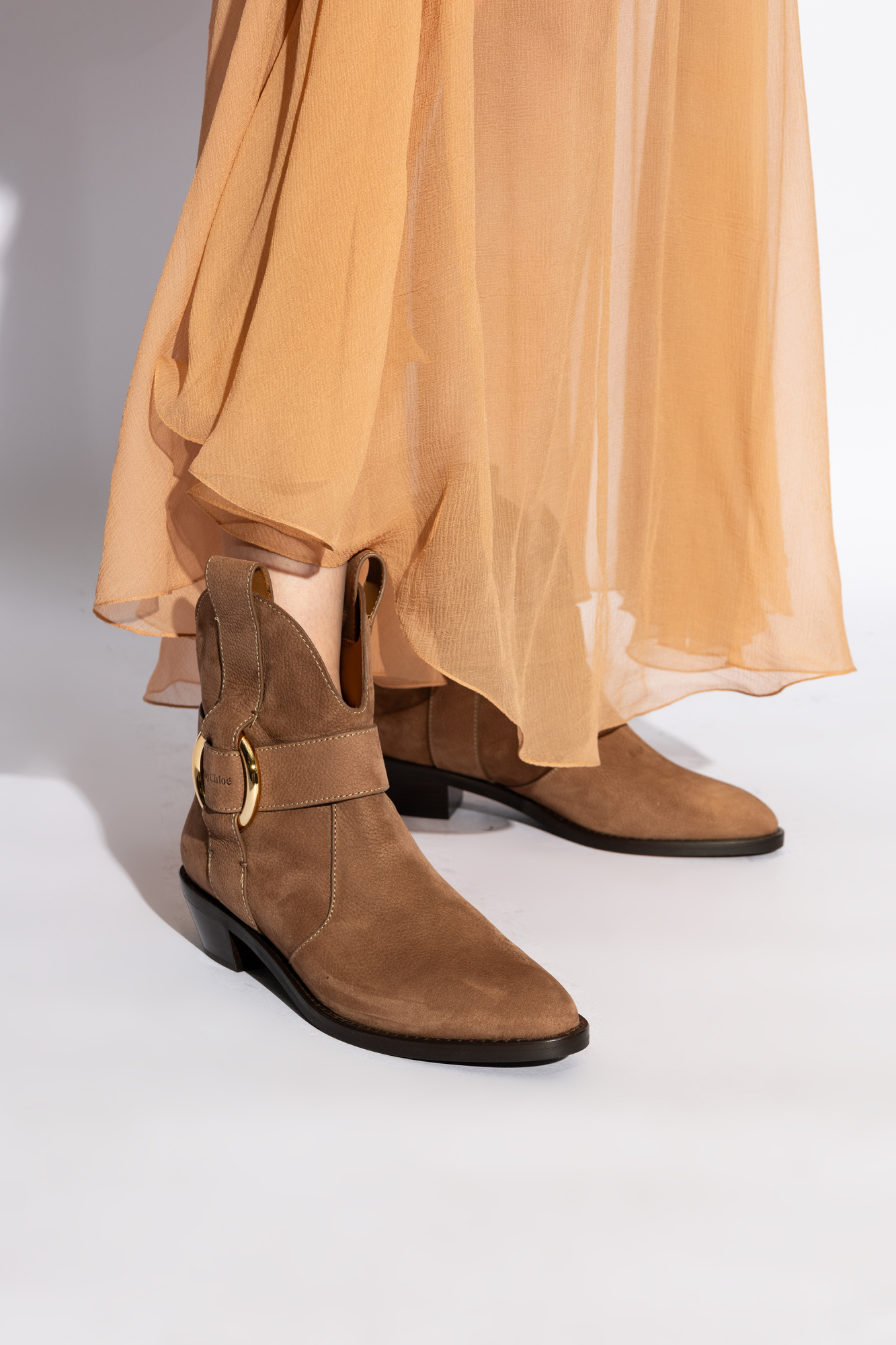 Leste SchaferandweinerShops Timor chloe Brown Leather ankle boots See By Chloe